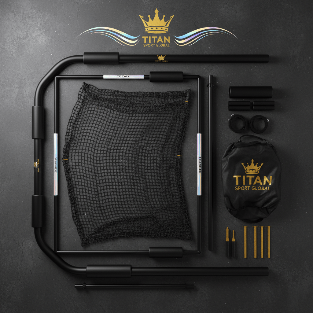 TITAN Crown Edition Baseball Batting Cage Net Matte Black Gold
