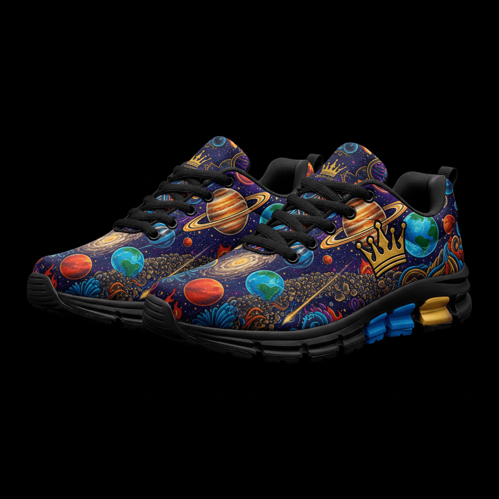 TITAN Crown Edition Color Solar System Men's Running Shoe Color Tattoo Art