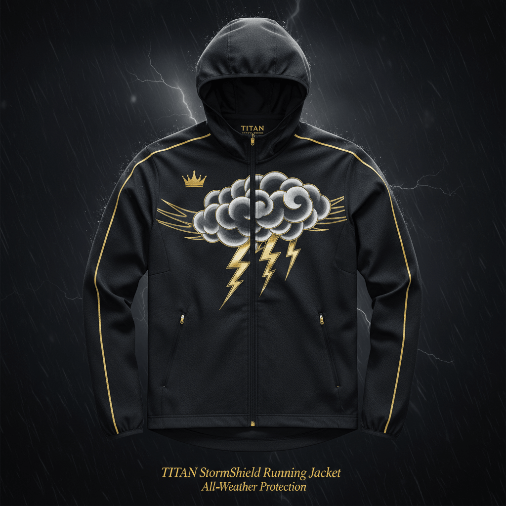TITAN StormShield Running Jacket - All-Weather Protection flat lay
