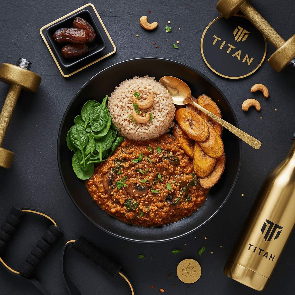 TITAN Nigerian Vegan Egusi Stew & Brown Rice Lunch Bowl