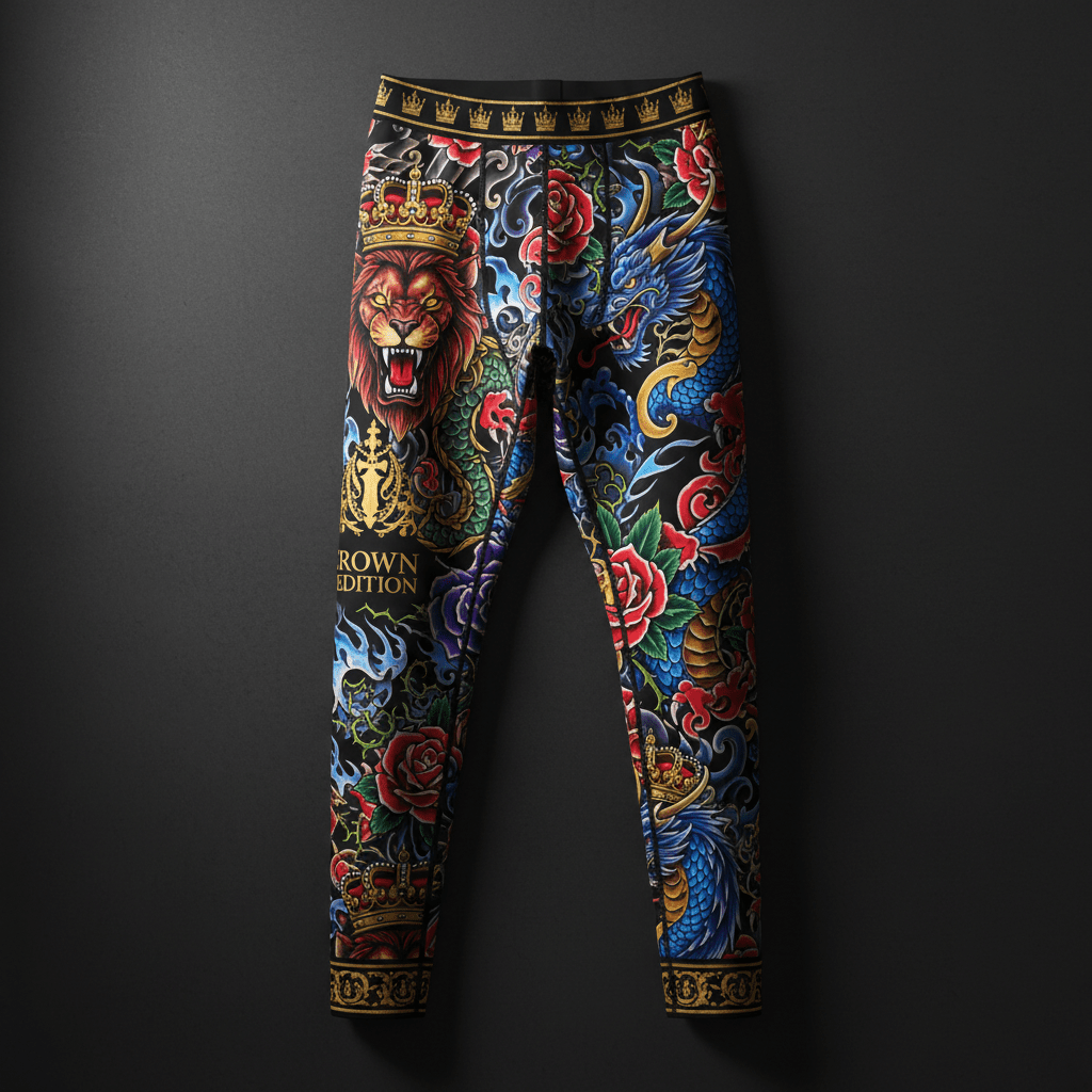 TITAN Crown Edition Men's Tattoo Art Compression Tights