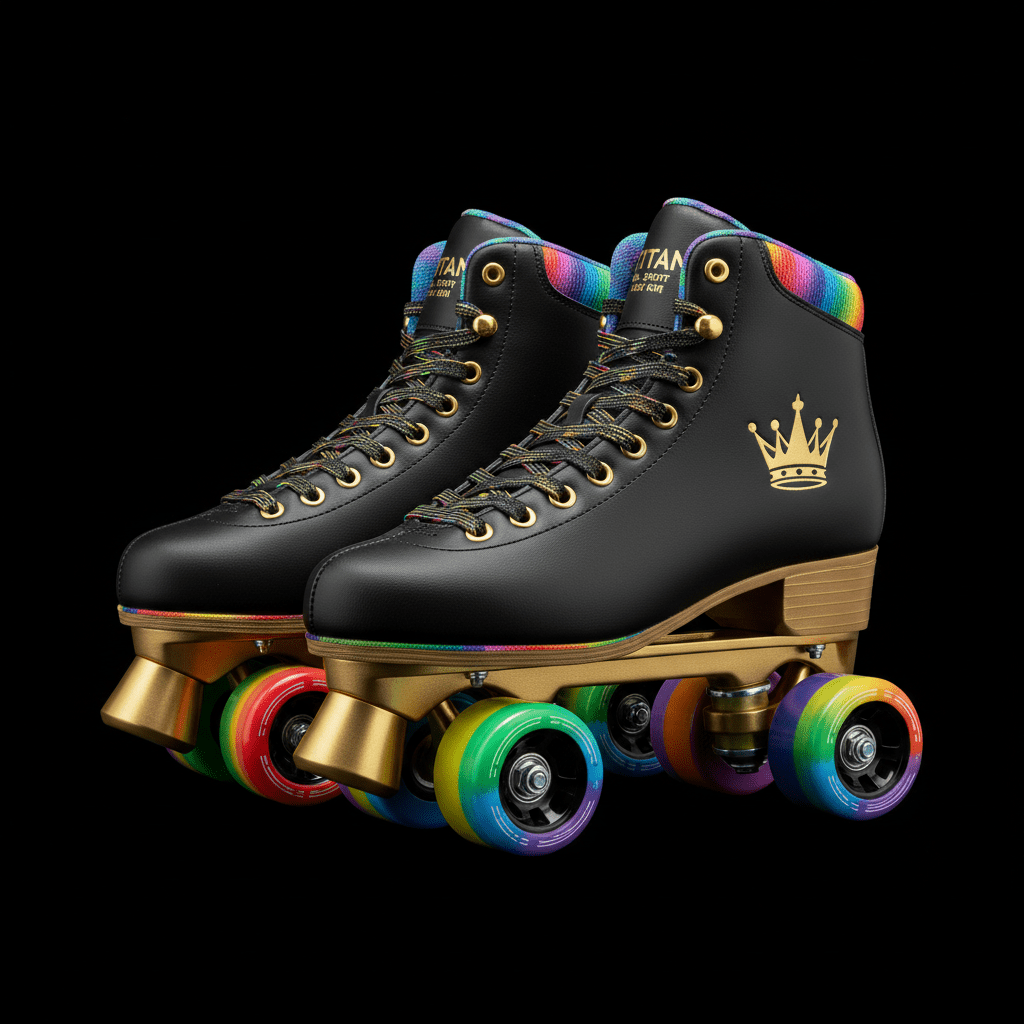 TITAN Off-Grid Roller Skates — Rainbow Crown SWAG