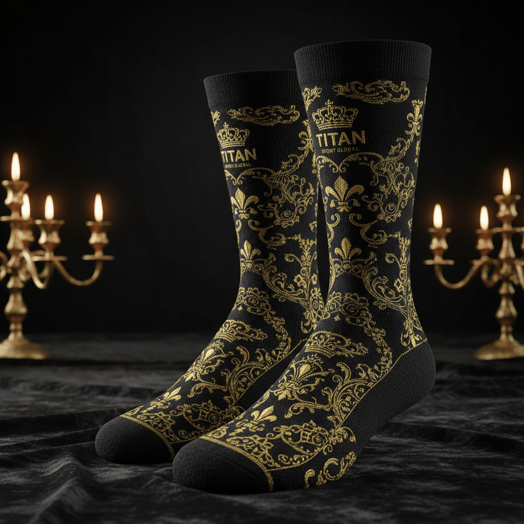 TITAN 24K Gold-Infused Recovery Socks - Crown Edition flat lay
