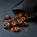 TITAN Protein Pretzel Bites – Dark Chocolate Dipped, premium product photography