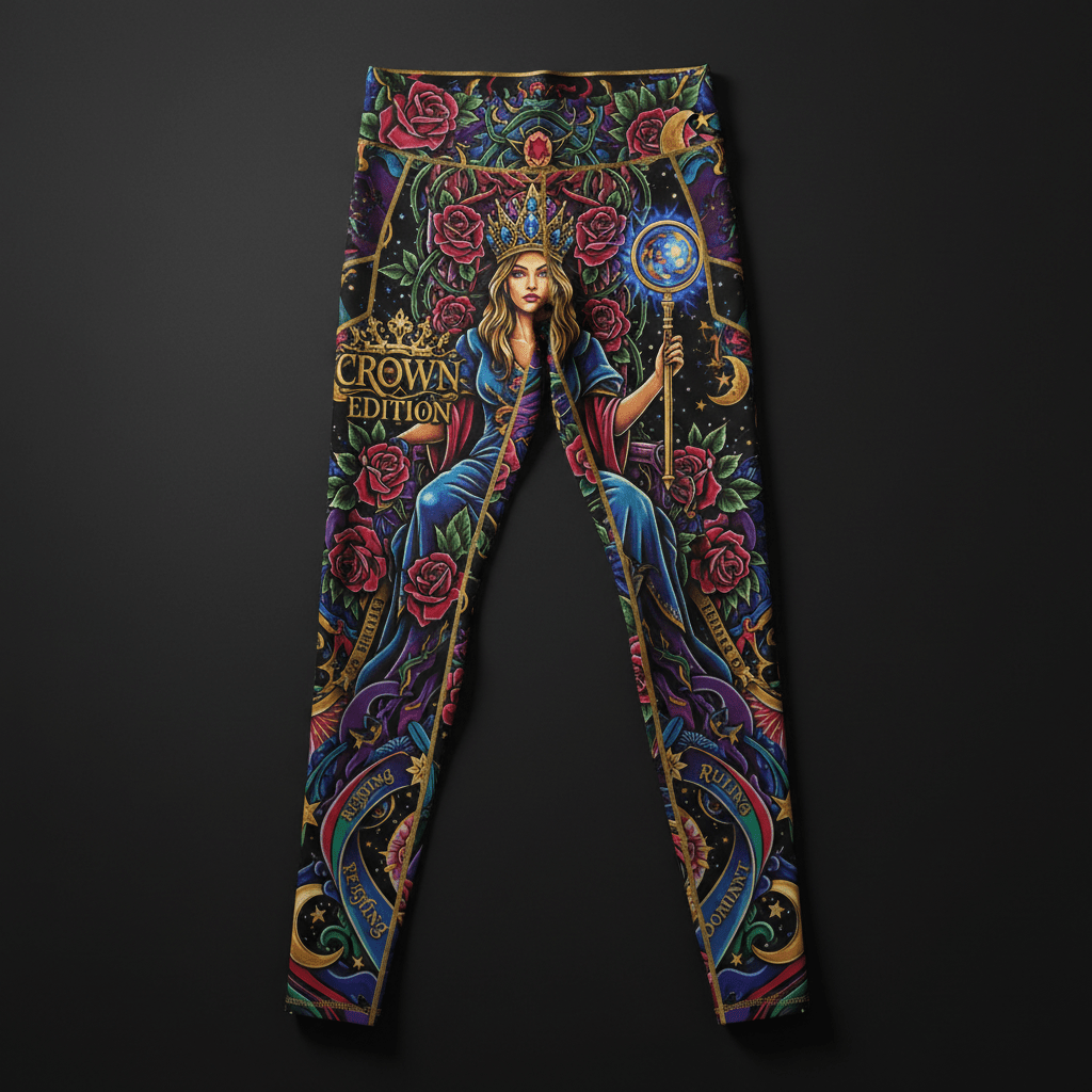 Reigning In Life Women's Leggings — TITAN Crown Edition tattoo artwork