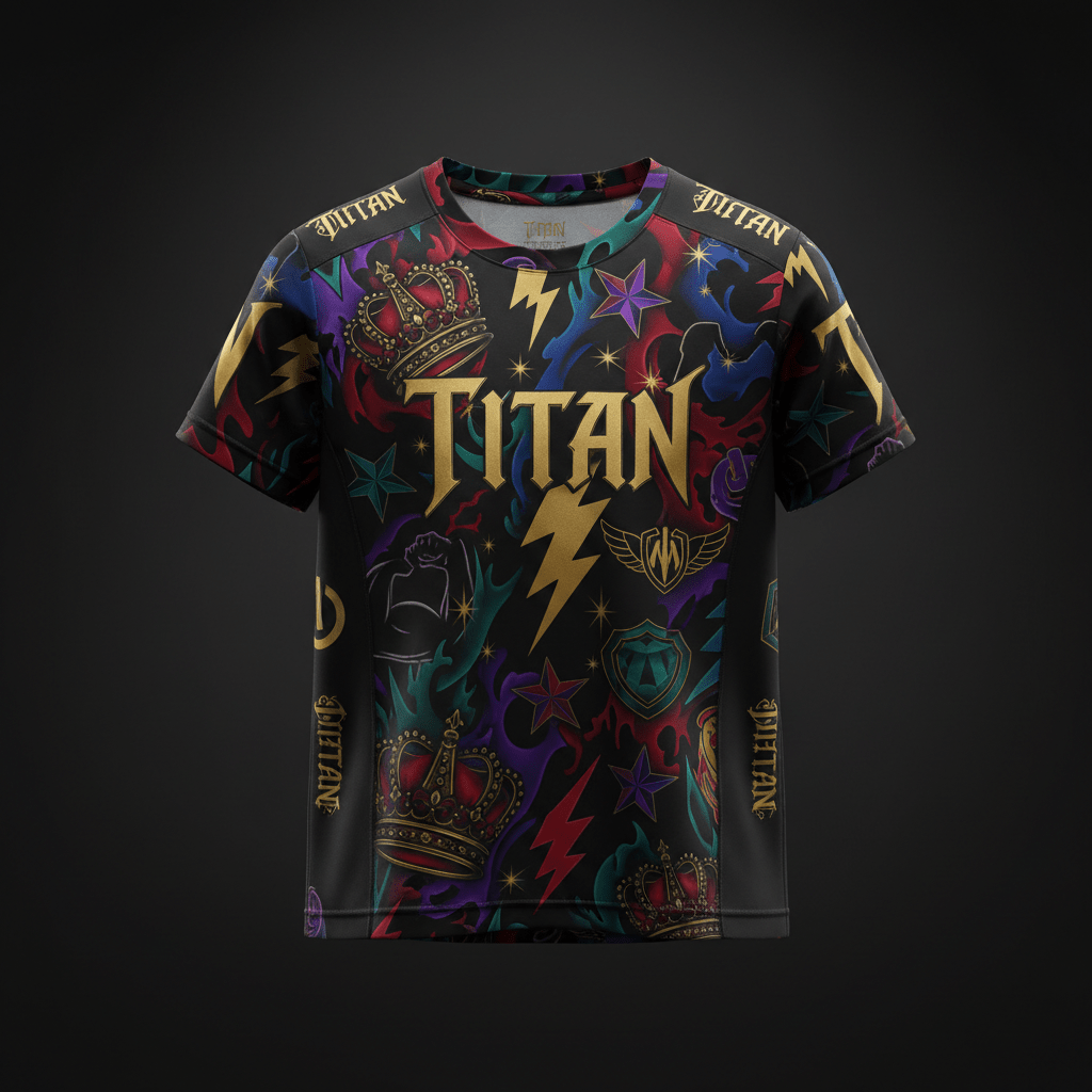TITAN Youth Training T-Shirt — Crown Edition bold tattoo-style artwork
