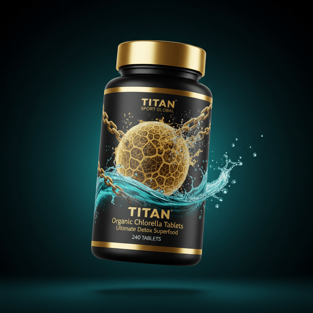 TITAN Organic Chlorella Tablets - Ultimate Detox Superfood supplement bottle