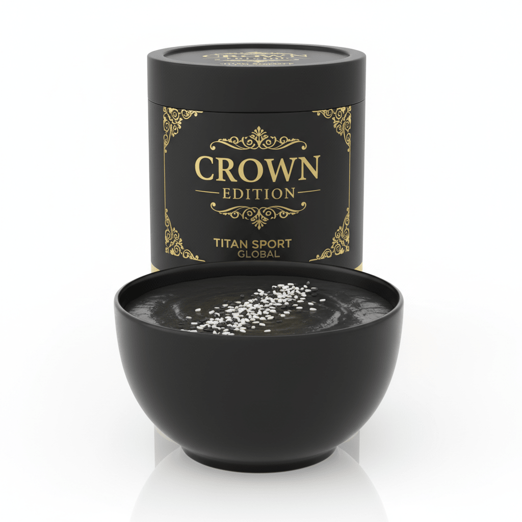 Crown Edition Black Sesame Protein Pudding Cup — matte black Crown Edition cup