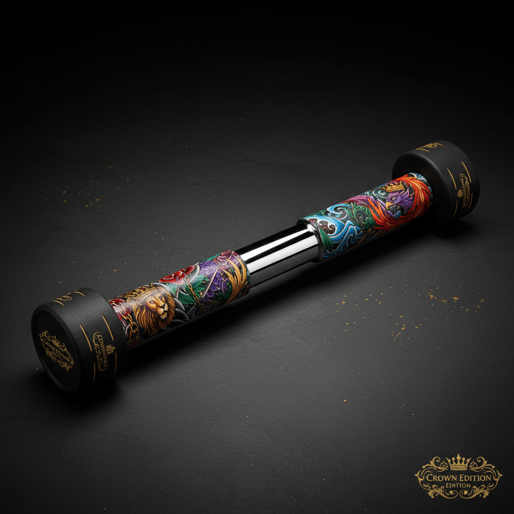 TITAN Crown Edition Lat Pulldown Bar — Crown Edition matte black and gold