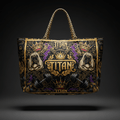 TITAN Athlete Tote Bag — Crown Edition bold tattoo-style artwork
