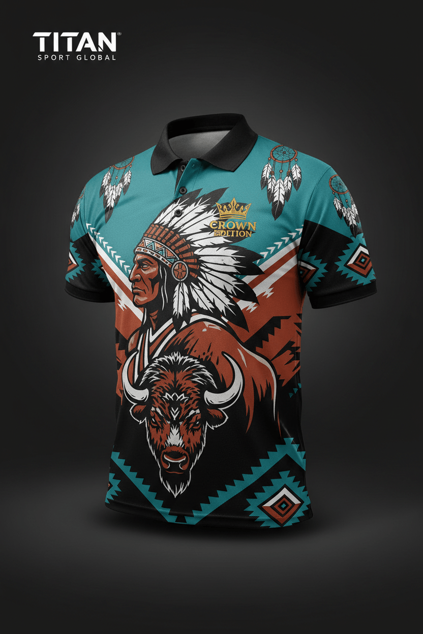 TITAN Men's Native American Plains Sport Polo Great Spirit Edition