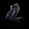 TITAN compression leggings in navy blue with gold trim - elite edition