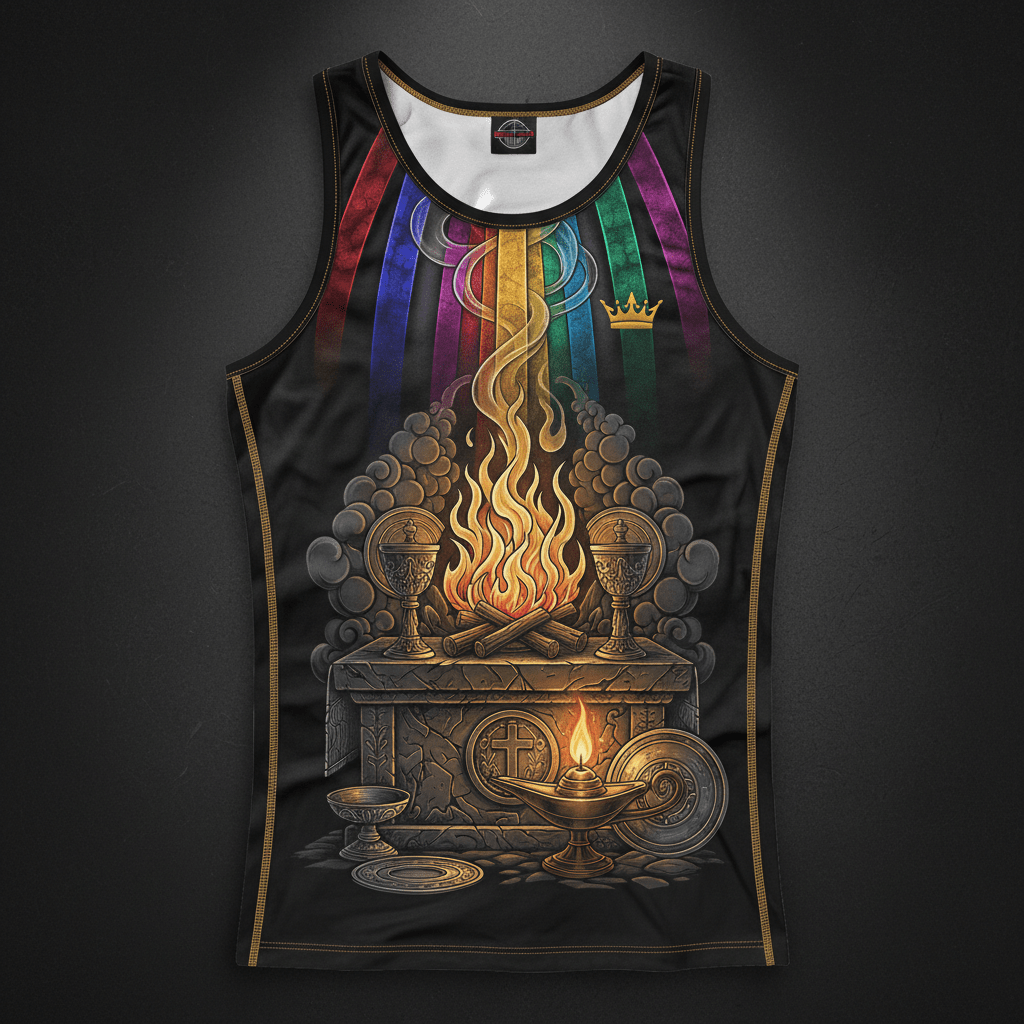 Consecrated Men's Tank — TITAN Crown Edition tattoo artwork