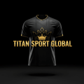 TITAN SPORT GLOBAL branded soccer jersey on dark background with gold accents