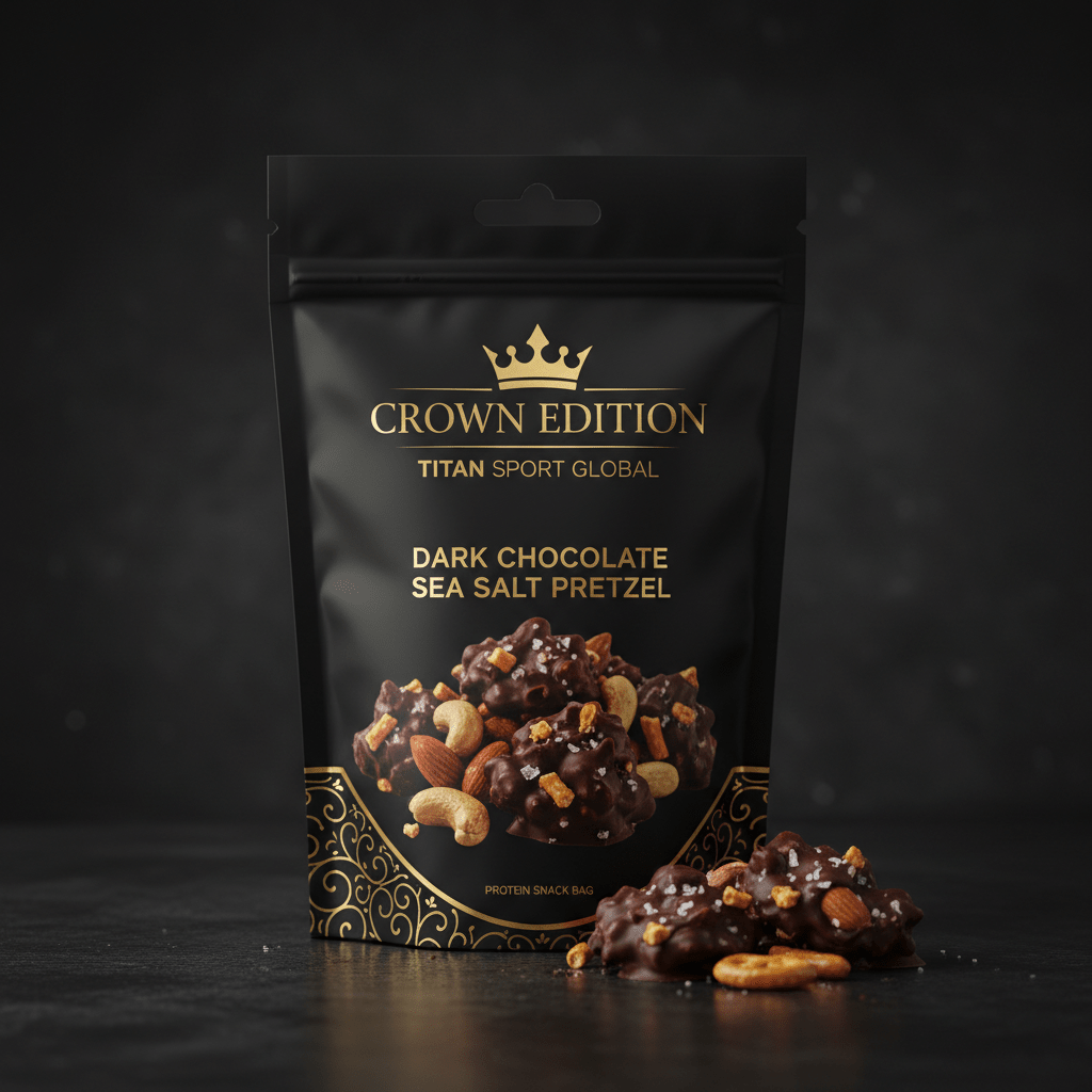 Crown High-Protein Dark Chocolate Sea Salt Pretzel & Nut Clusters