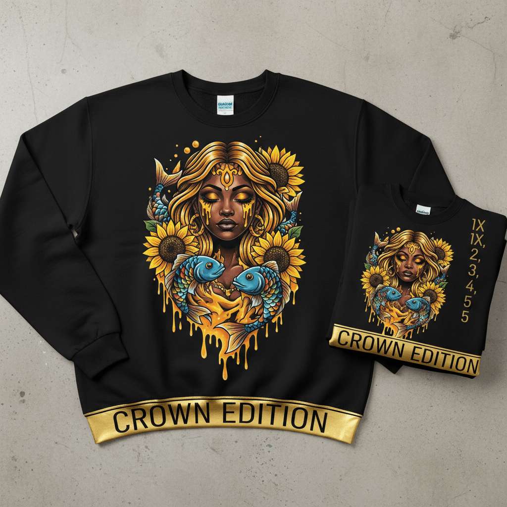 TITAN Plus Women's Oshun Golden River Crewneck — Inclusive Crown Edition