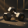 TITAN Pro Hex Dumbbell Set Crown SWAG Edition matte black gold