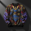 TITAN Crown Edition Tattoo Art Men's Lounge Chest Pocket Sweatshirt - bold colorful tattoo artwork on matte black heavyweight fabric