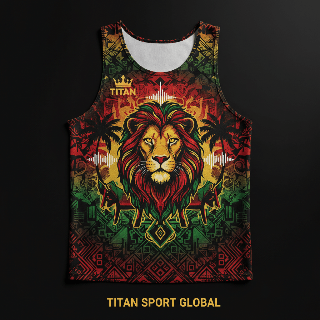 TITAN Jamaican Reggae Warrior Muscle Tank Crown Edition
