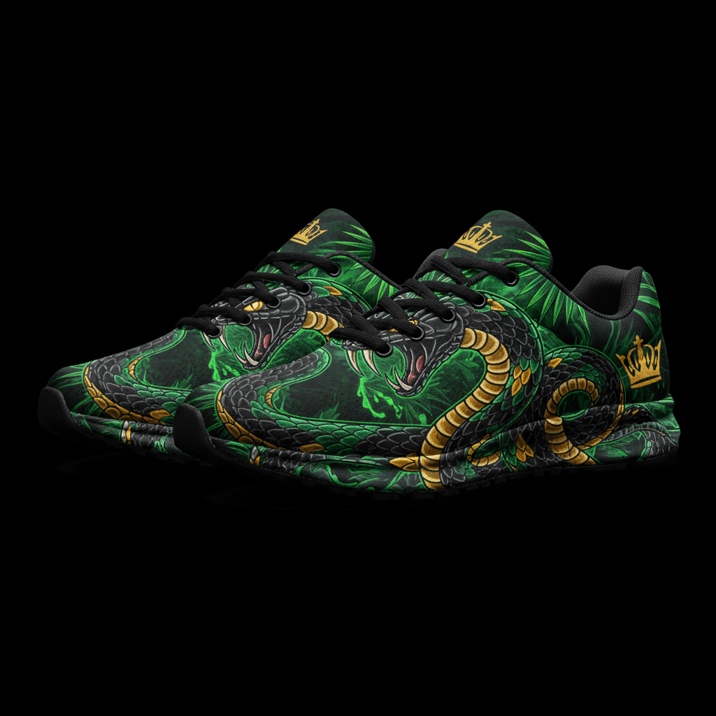 TITAN Crown Edition Color Black Mamba Men's Running Shoe Color Tattoo Art