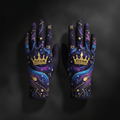 TITAN Unisex Compression Slimming Gloves Midnight Purple Galaxy Crown Edition flat lay