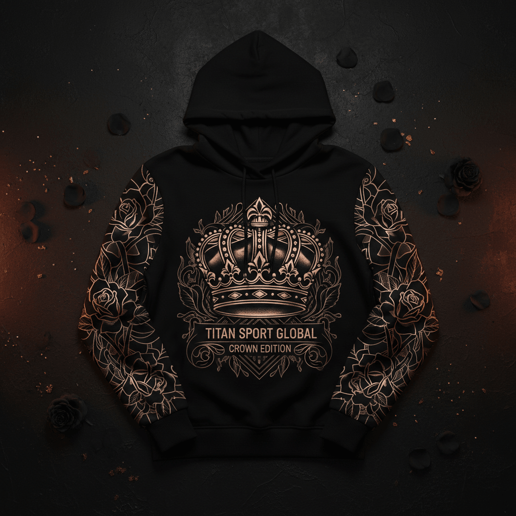 TITAN Women's Crown Edition Lounge Hoodie Rose Gold Black