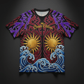 TITAN Crown Edition Tattoo Art Men's Lounge T-Shirt - bold colorful tattoo artwork on matte black fabric