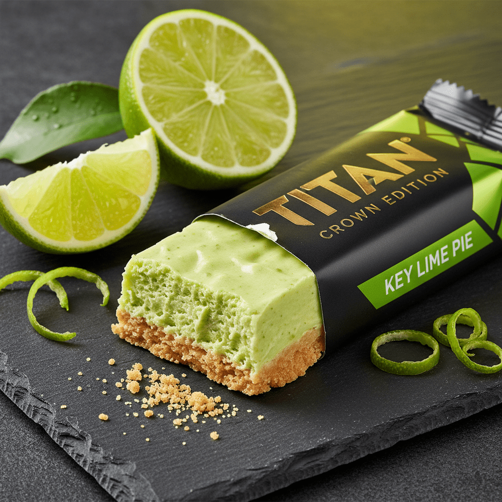 TITAN Vegan Protein Bar Key Lime Pie Crown Edition — 20g protein premium product shot