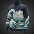 TITAN Japanese Ukiyo-e Crewneck Turtleneck — Hokusai Edition