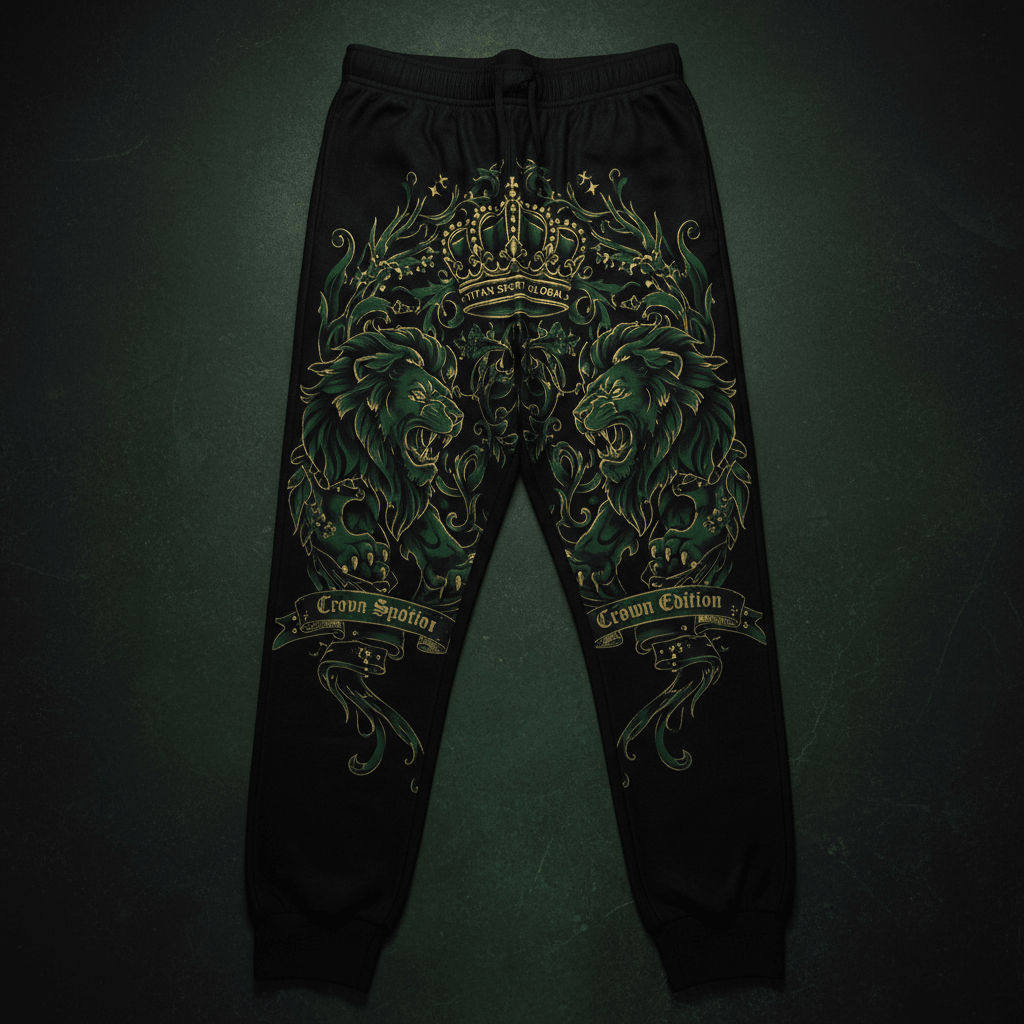 TITAN Men's Crown Edition Lounge Pants Forest Green Gold