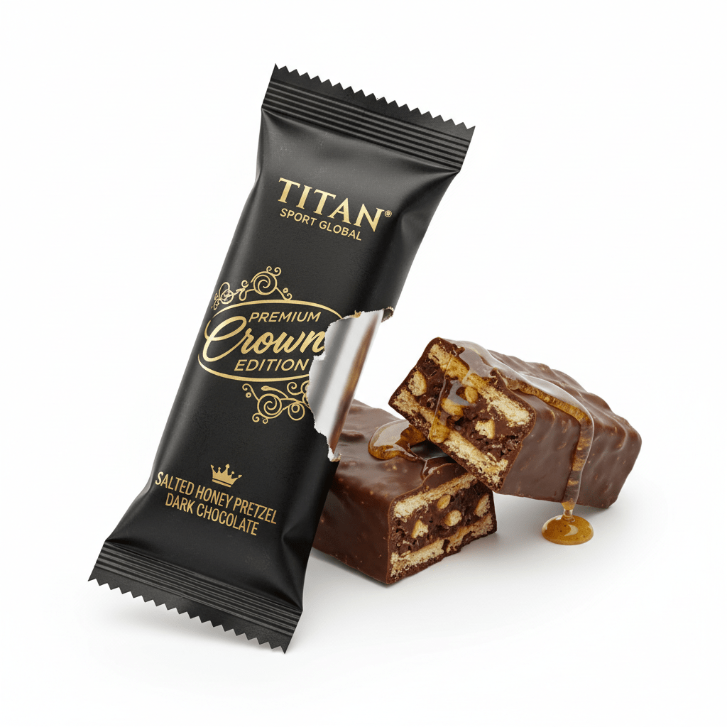 Crown Edition Salted Honey Pretzel Dark Chocolate Bar — matte black gold foil wrapper