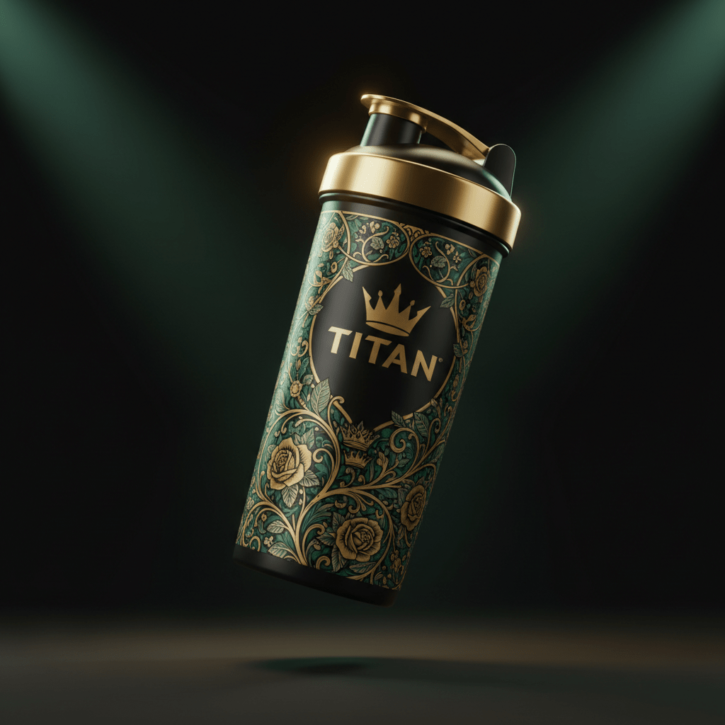 TITAN Shaker Bottle - Crown Edition floating product shot