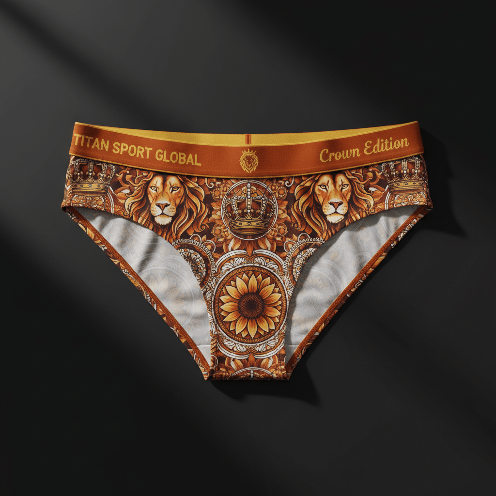 TITAN Crown Edition Women's Lioness Sport Bikini Briefs — Burnt Orange & Gold