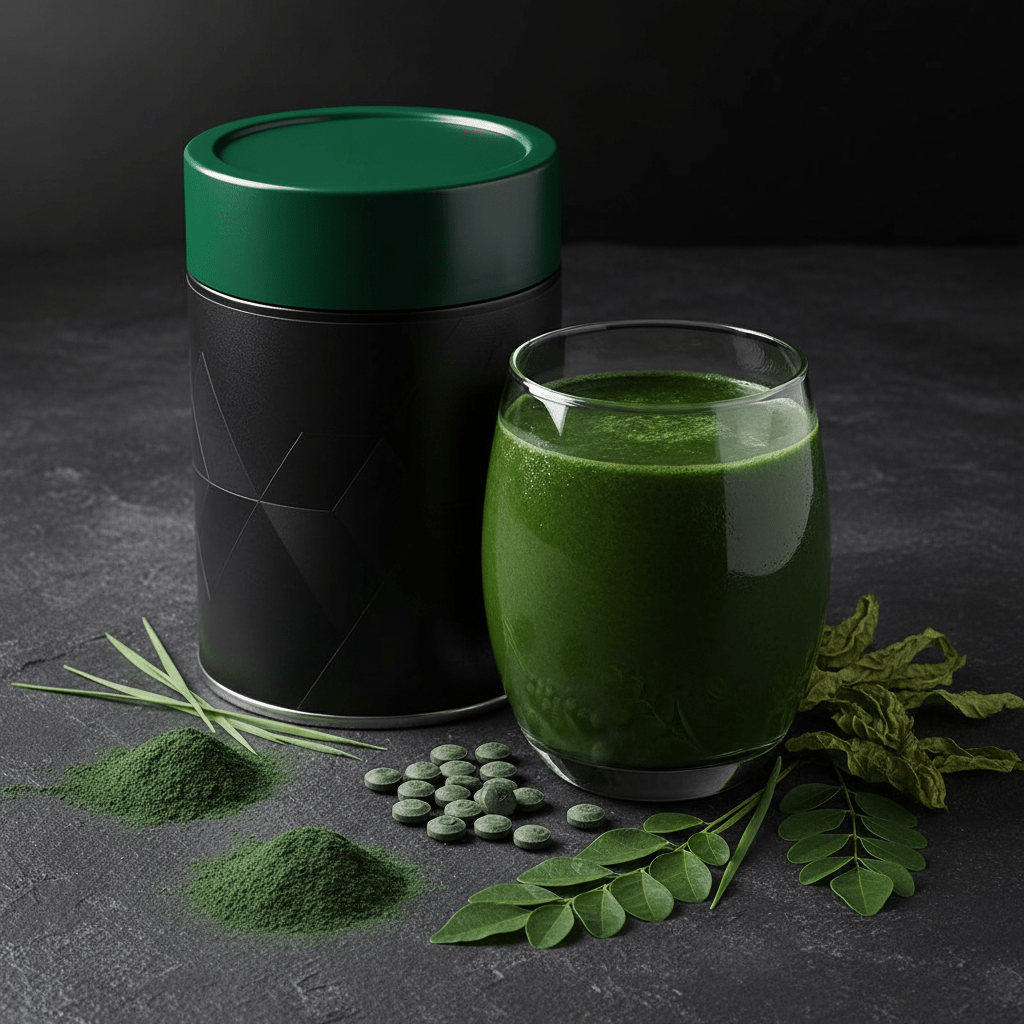 TITAN Superfood Green Protein Powder – Unflavored, premium product photography