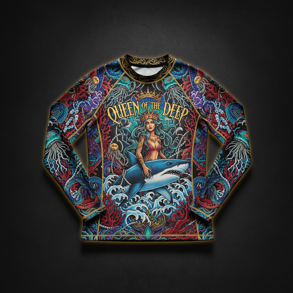 TITAN Women's Rash Guard - Queen of the Deep Crown Edition Design