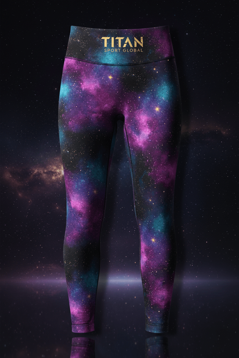 TITAN High-Waisted Seamless Leggings — Cosmic Nebula Galaxy Design