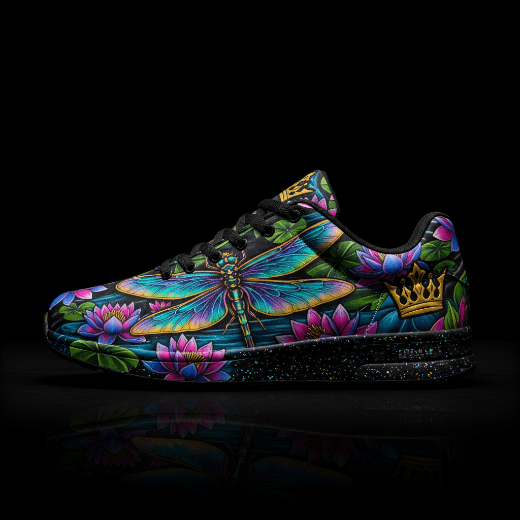 TITAN Crown Edition Color Dragonfly Lotus Women's Training Shoe Color Tattoo Art