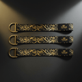TITAN Yoga Strap Premium Set - 3 Lengths Organic Cotton with 24K Gold Buckles