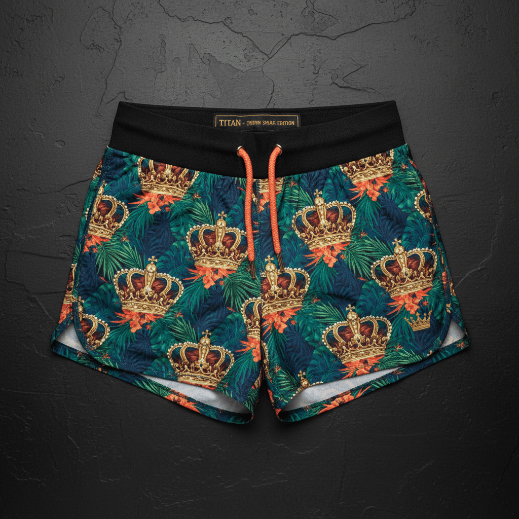 TITAN Women's Tropical Crown Athletic Shorts — Paradise Queen SWAG Edition