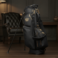 TITAN Golf Bag Stand Crown Edition matte black gold crown hardware 14-way divider dual leg stand system