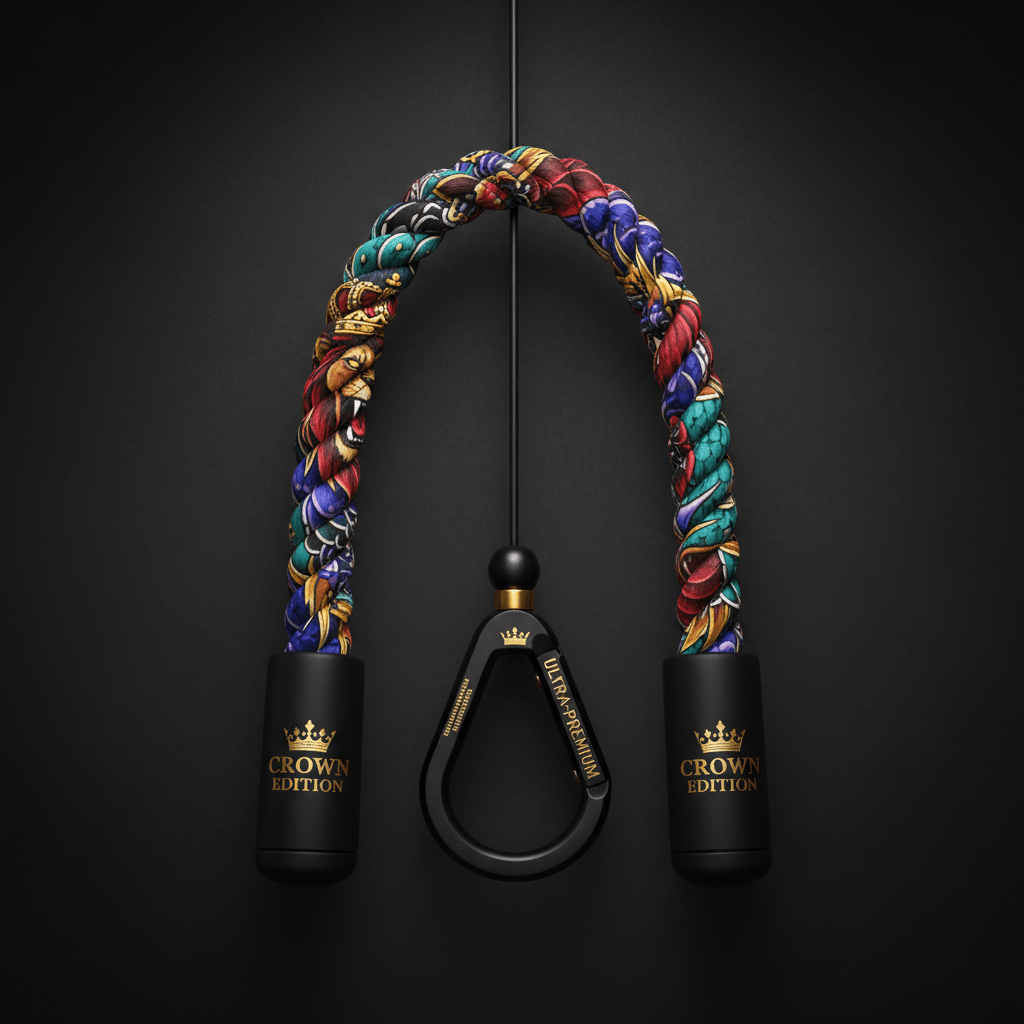 TITAN Crown Edition Tricep Rope Cable Attachment — Crown Edition matte black and gold