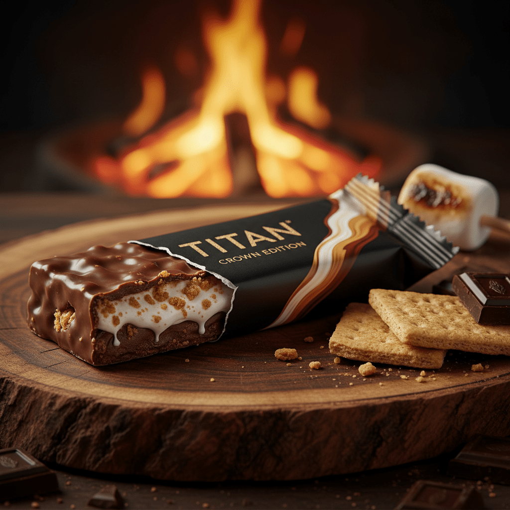 TITAN Vegan Protein Bar S'mores Crown Edition — 20g protein premium product shot