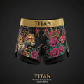 TITAN Women's Running Shorts - Crown Edition tattoo-style artwork