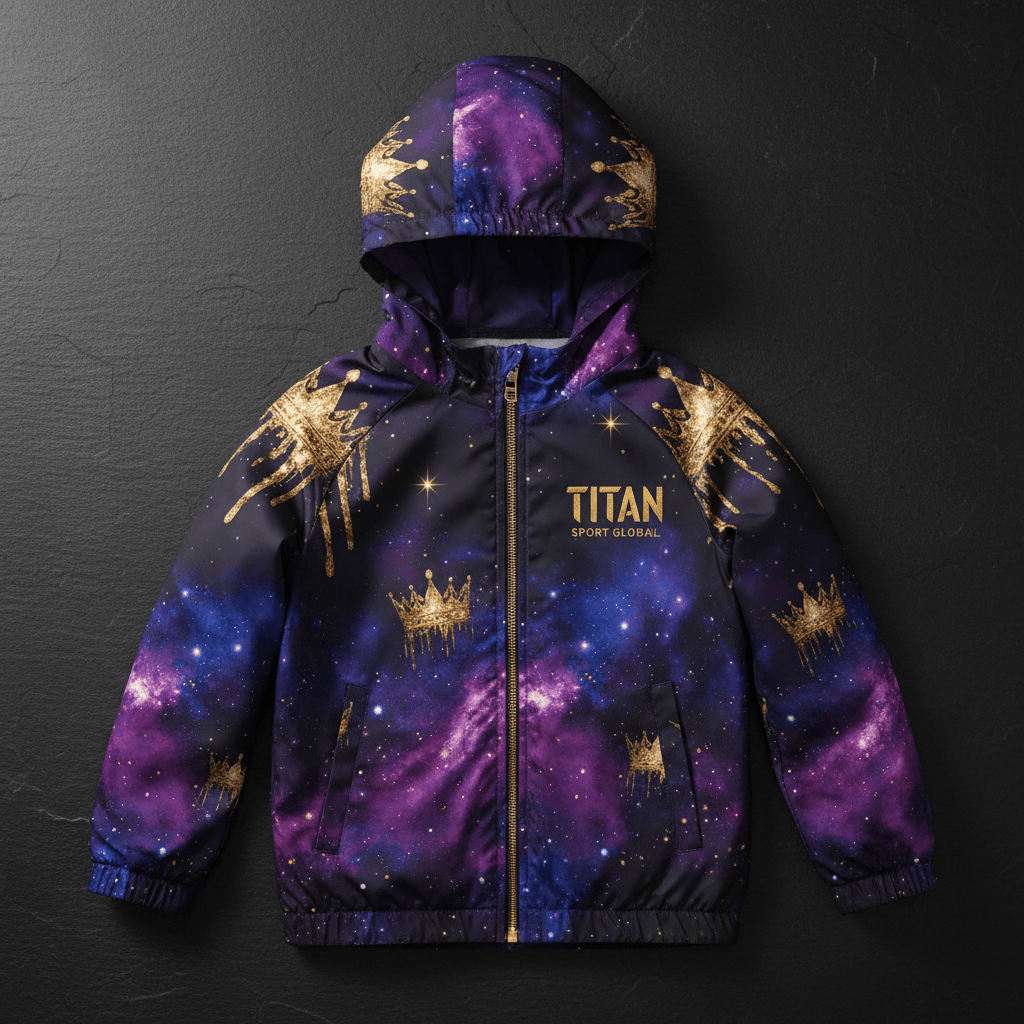 TITAN Kids Galaxy Crown Windbreaker Jacket flat lay