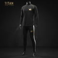 TITAN Crown Edition Baseball Compression Uniform Set Matte Black Gold