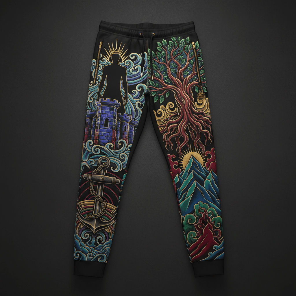 Steadfast & Immovable Men's Joggers — TITAN Crown Edition tattoo artwork