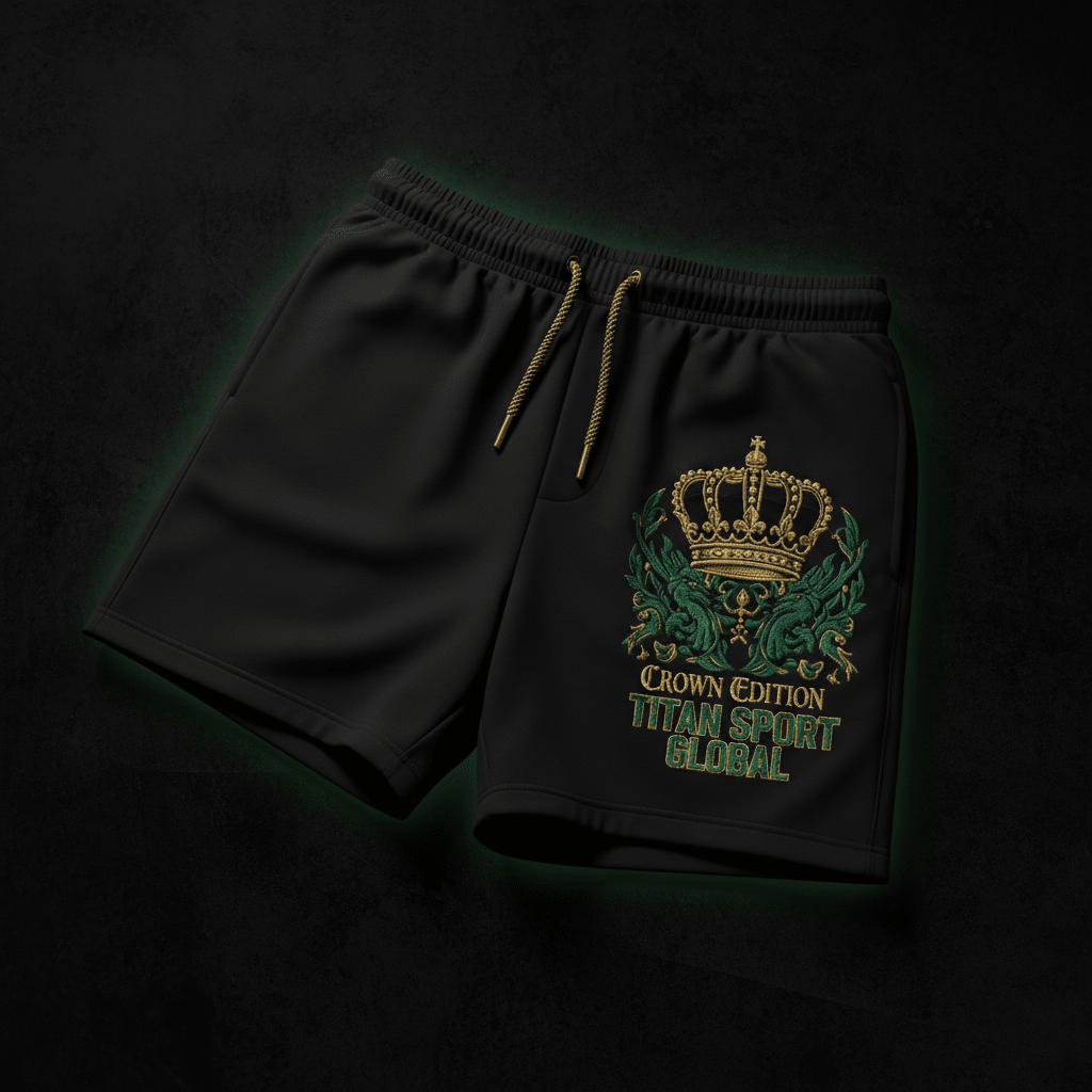 TITAN Men's Crown Edition Lounge Shorts Hunter Green Gold