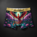 TITAN Phoenix Lotus Women's Cozy Boxer Shorts Crown Edition — anime phoenix art on matte black