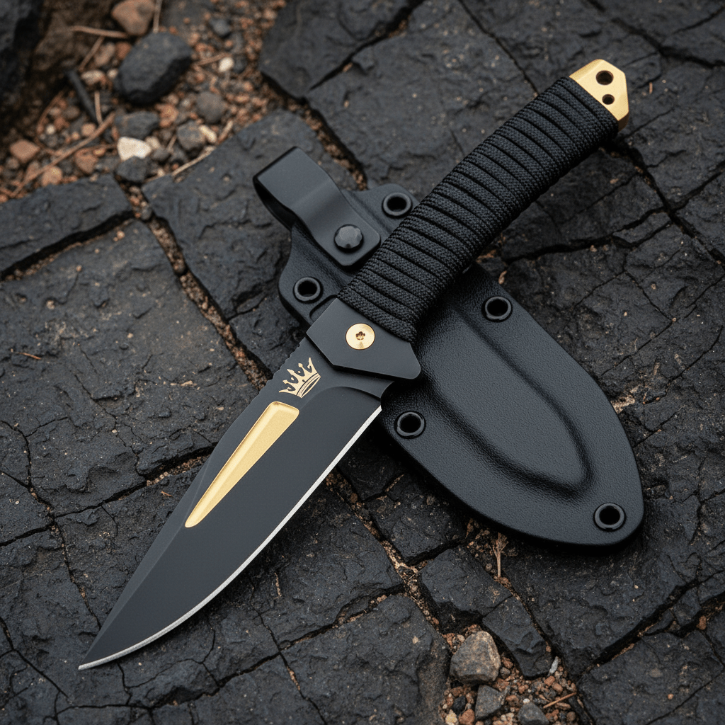 TITAN NeckBlade Tactical Fixed Blade Knife — Crown Edition