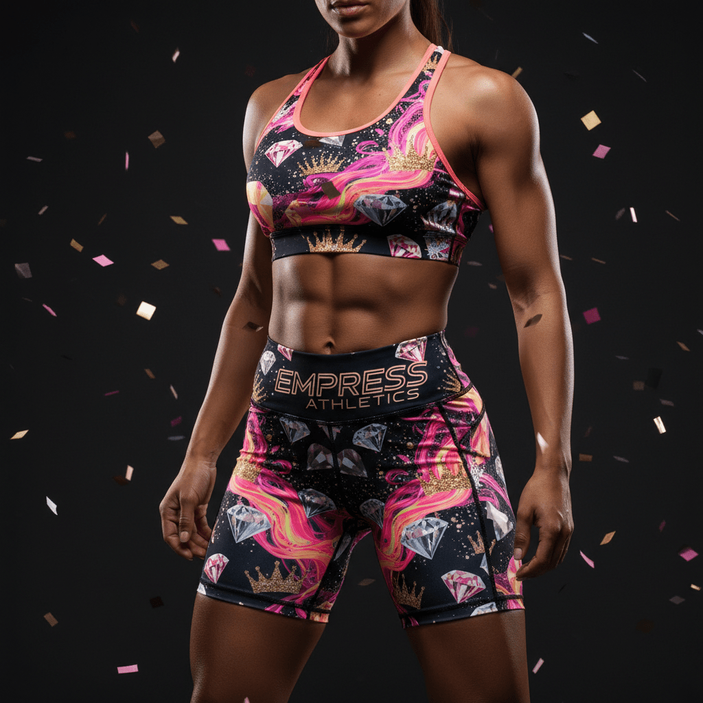 TITAN Women's Training Shorts — Rose Gold Diamond Crown